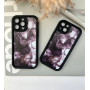 Мармуровий фіолетовий чохол на iPhone 15 pro
